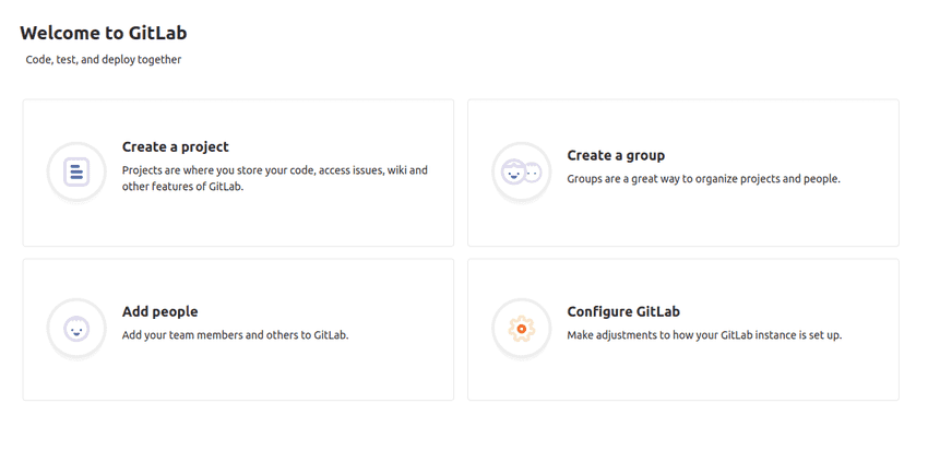 gitlab welcome page