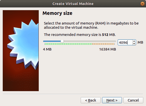 Oracle VM choose memory size