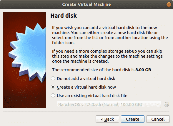 Oracle VM Create hard disk